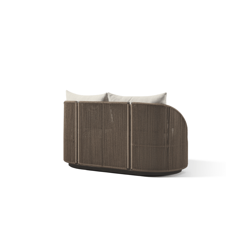 Milan 2 Seat Sofa | Aluminum Bronze, Siesta Taupe, Twisted Rope Dune