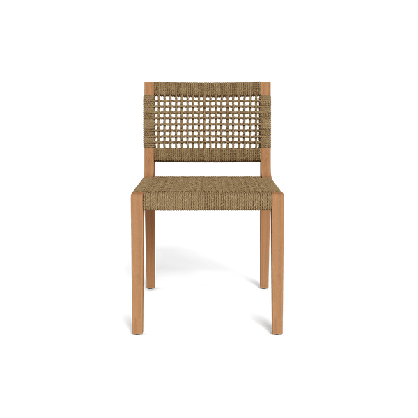 MLB TEAK Armless Dining Chair | Teak Natural, Twisted Resin Rope,