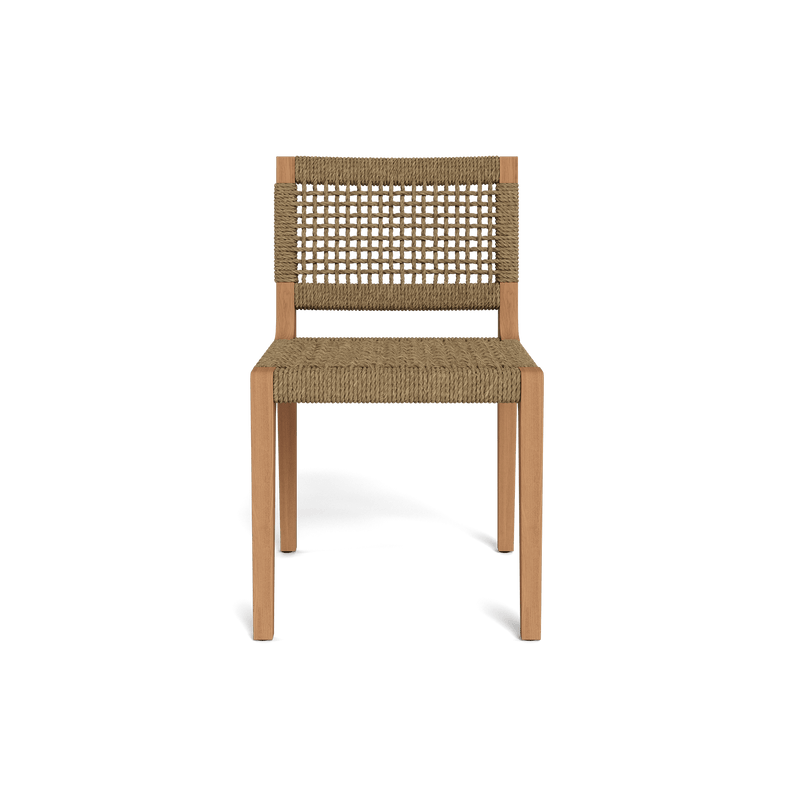 MLB TEAK Armless Dining Chair | Teak Natural, Twisted Resin Rope,
