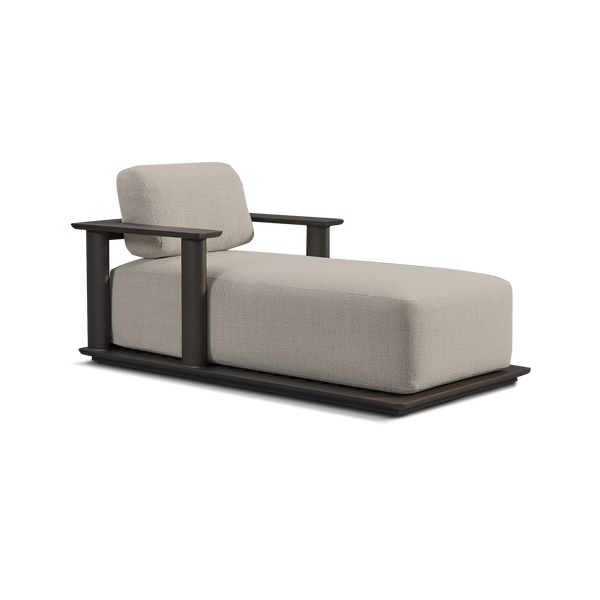 Newport Aluminum Fixed Chaise | Aluminum Bronze, Siesta Taupe,