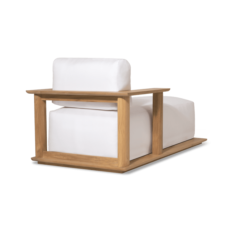 Newport Teak Fixed Chaise | Teak Natural, Panama Blanco,