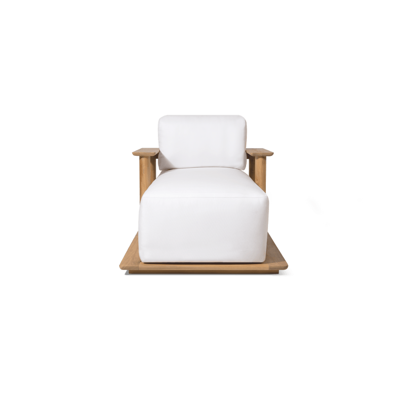 Newport Teak Fixed Chaise | Teak Natural, Panama Blanco,
