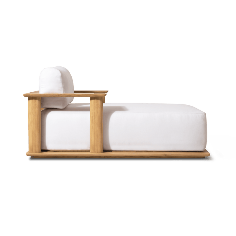 Newport Teak Fixed Chaise | Teak Natural, Panama Blanco,