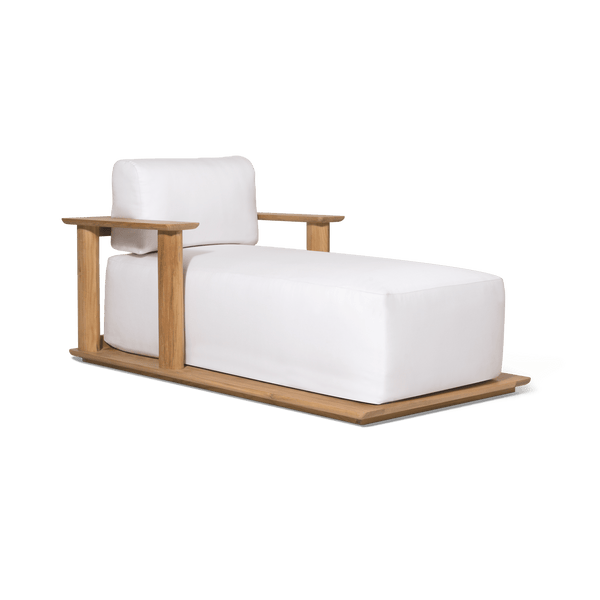 Newport Teak Fixed Chaise | Teak Natural, Panama Blanco,