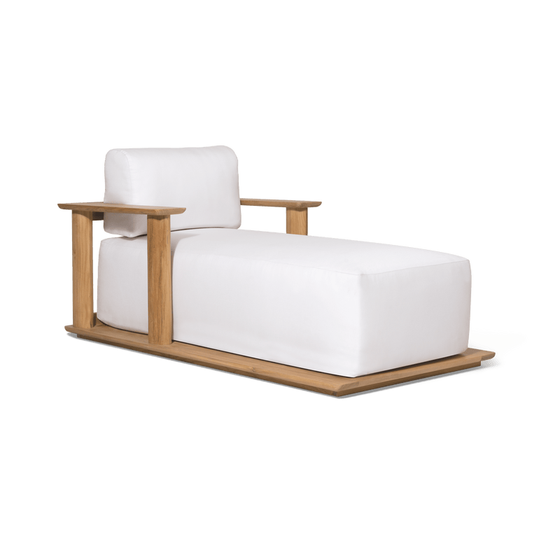 Newport Teak Fixed Chaise | Teak Natural, Panama Blanco,