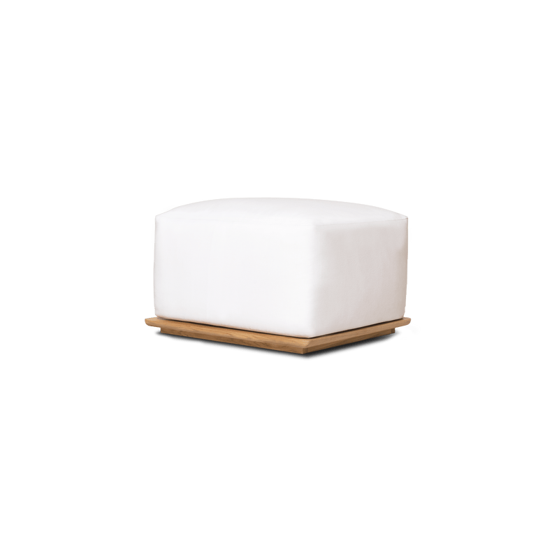 Newport Teak Ottoman | Teak Natural, Panama Blanco,