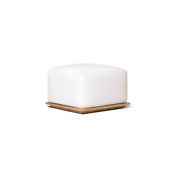 Newport Teak Ottoman | Teak Natural, Panama Blanco,