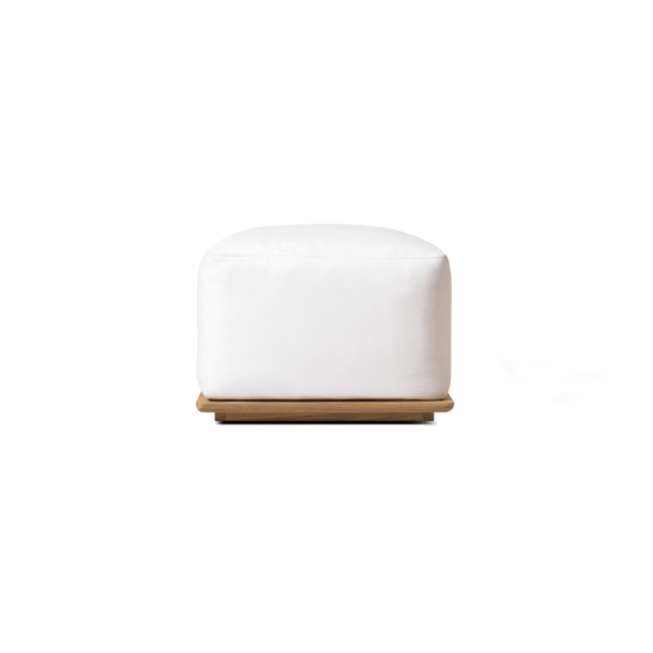Newport Teak Ottoman | Teak Natural, Panama Blanco,