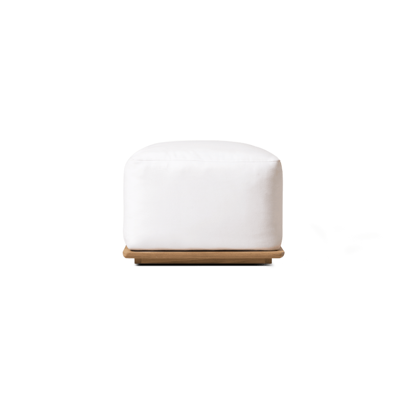 Newport Teak Ottoman | Teak Natural, Panama Blanco,