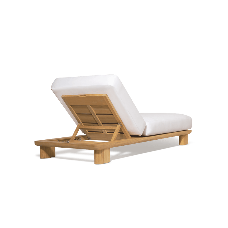 Newport Teak Sun Lounge | Teak Natural, Panama Blanco,