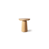 Nova Teak Round Side Table | Teak Natural, Travertine Cream,