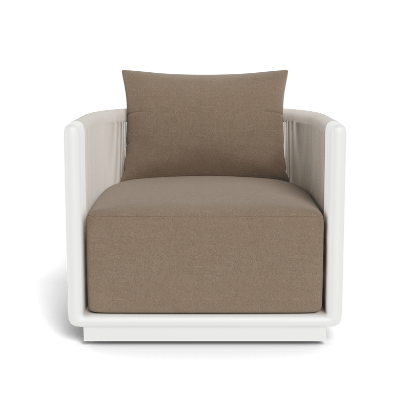 Palm Beach Aluminum Swivel Lounge Chair | Aluminum White, Panama Coco, Rope Shell