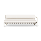 Parker 2 Seat 1 Arm Right | Aluminum Bone, Panama Blanco, Panama Marble