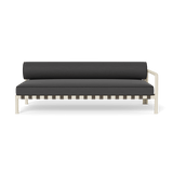 Parker 2 Seat 1 Arm Right | Aluminum Bone, Panama Grafito, Copacabana Midnight