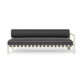 Parker 2 Seat 1 Arm Right | Aluminum Bone, Panama Grafito, Panama Marble