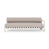 Parker 2 Seat 1 Arm Right | Aluminum Bone, Panama Marble, Panama Blanco