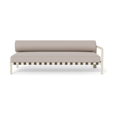 Parker 2 Seat 1 Arm Right | Aluminum Bone, Panama Marble, Panama Marble