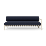Parker 2 Seat 1 Arm Right | Aluminum Bone, Siesta Indigo, Copacabana Midnight