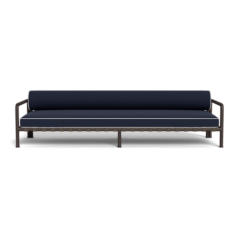 Parker 3 Seat Sofa | Aluminum Bronze, Siesta Indigo, Panama Blanco