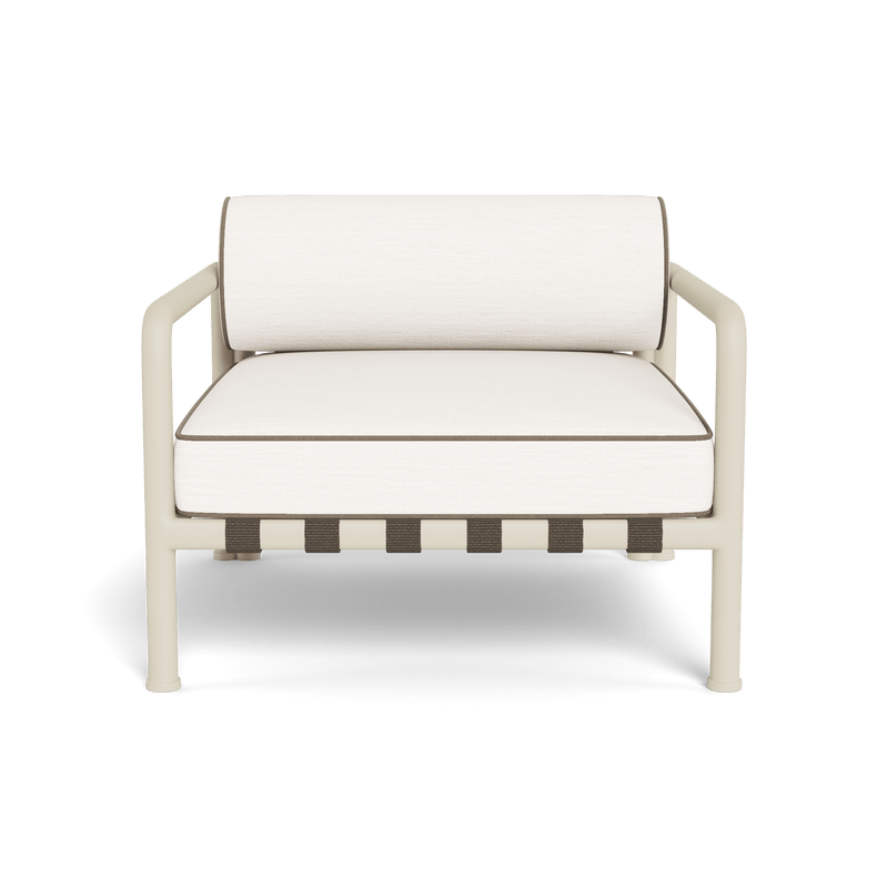 Parker Lounge Chair | Aluminum Bone, Panama Blanco, Panama Coco