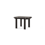 Parker Side Table | Aluminum Bone, Travertine Dark Grey,
