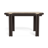 Parker Side Table | Aluminum Bronze, Travertine Natural,