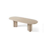 Porto Travertine Pill Dining Table 96" | Travertine Natural, ,