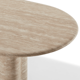 Porto Travertine Pill Dining Table 96" | Travertine Natural, ,