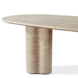 Porto Travertine Pill Dining Table 96" | Travertine Natural, ,