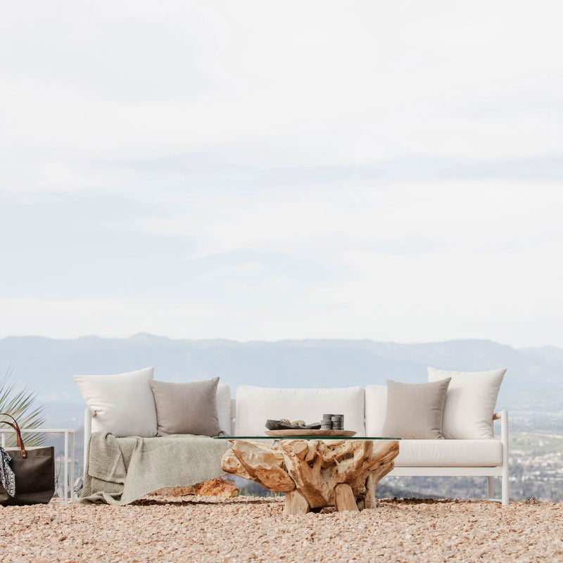 Pure Root Coffee Table 800 | Teak Natural, Glass Clear,