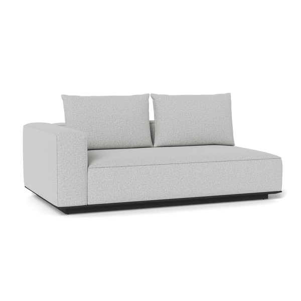 Santorini Outdoor Long Return Left | Aluminum Asteroid, Copacabana Sand,