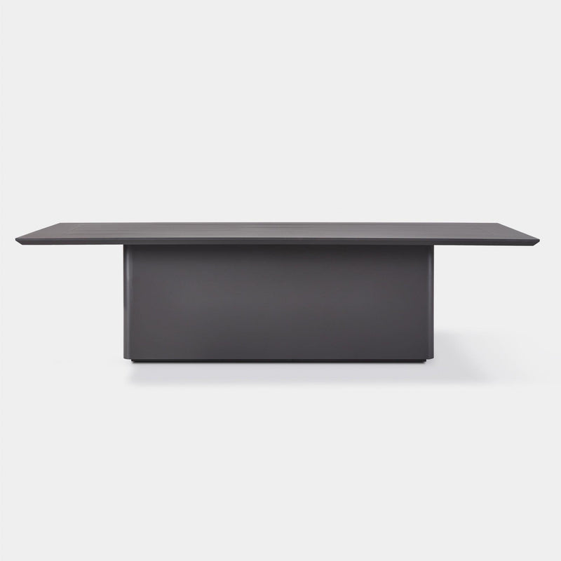 Santorini Outdoor Slatted Rectangle Dining Table 108" | Aluminum White, ,