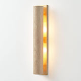 Solare Outdoor Sconce | Vintage Brass, Travertine Natural,