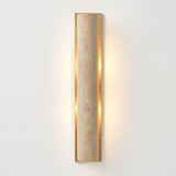 Solare Outdoor Sconce | Vintage Brass, Travertine Natural,