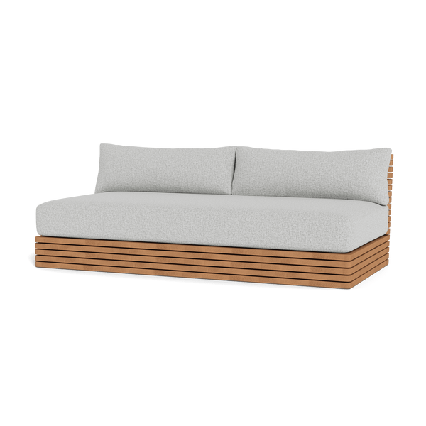 Tahiti 2 Seat Armless Sofa | Teak Natural, Copacabana Sand,