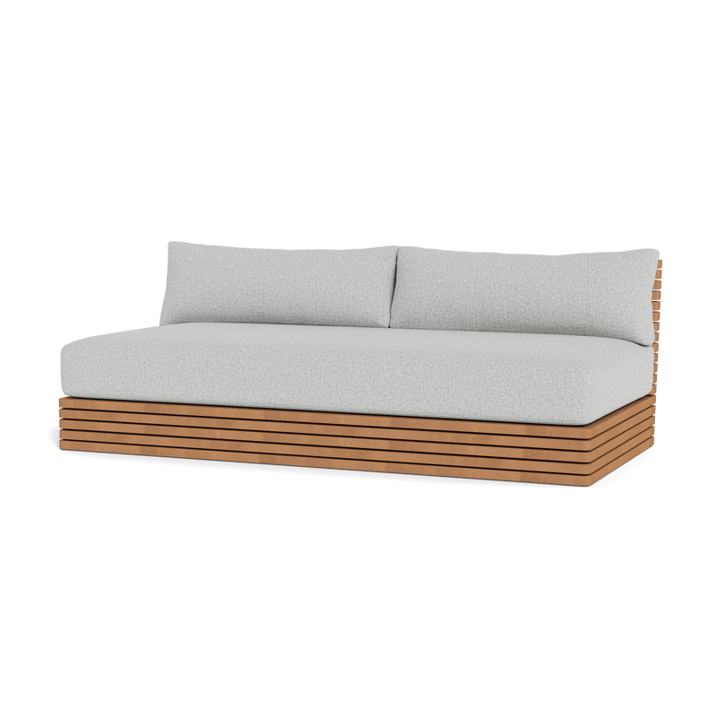 Tahiti 2 Seat Armless Sofa | Teak Natural, Copacabana Sand,