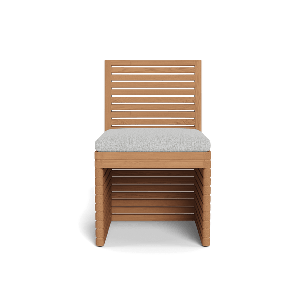 Tahiti Armless Dining Chair | Teak Natural, Copacabana Midnight,