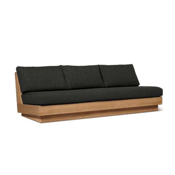 Tulum 3 Seat Armless Sofa | Teak Natural, Copacabana Midnight,