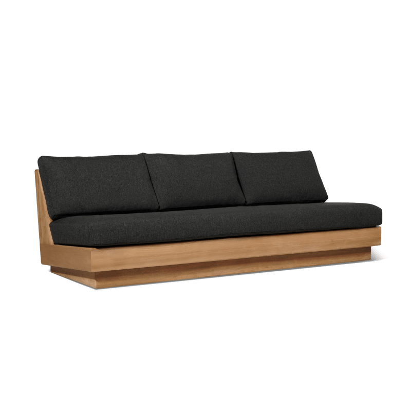 Tulum 3 Seat Armless Sofa | Teak Natural, Copacabana Midnight,