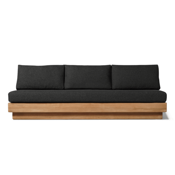 Tulum 3 Seat Armless Sofa | Teak Natural, Copacabana Midnight,