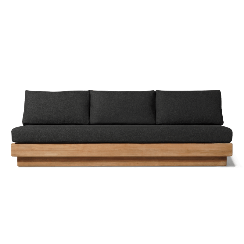 Tulum 3 Seat Armless Sofa | Teak Natural, Copacabana Midnight,