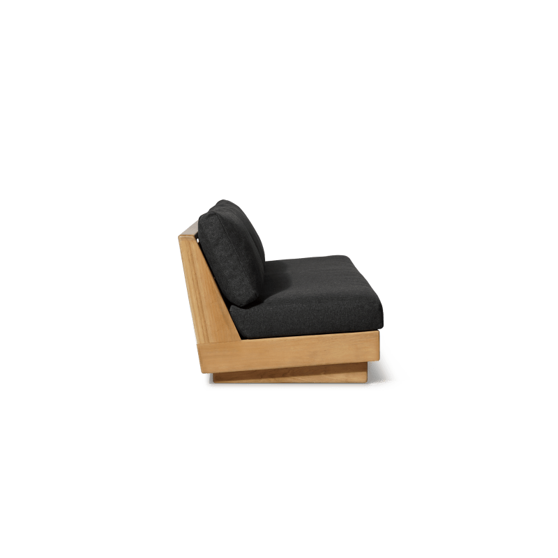 Tulum 3 Seat Armless Sofa | Teak Natural, Copacabana Midnight,