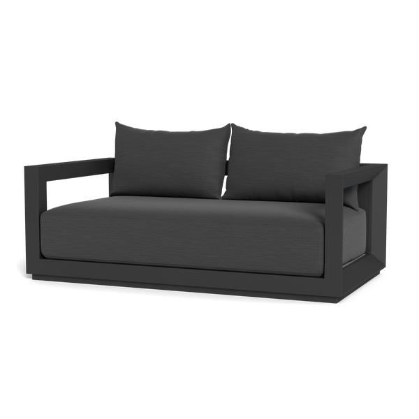 Vaucluse 2 Seat Sofa | Aluminum Asteroid, Panama Grafito, Batyline Silver