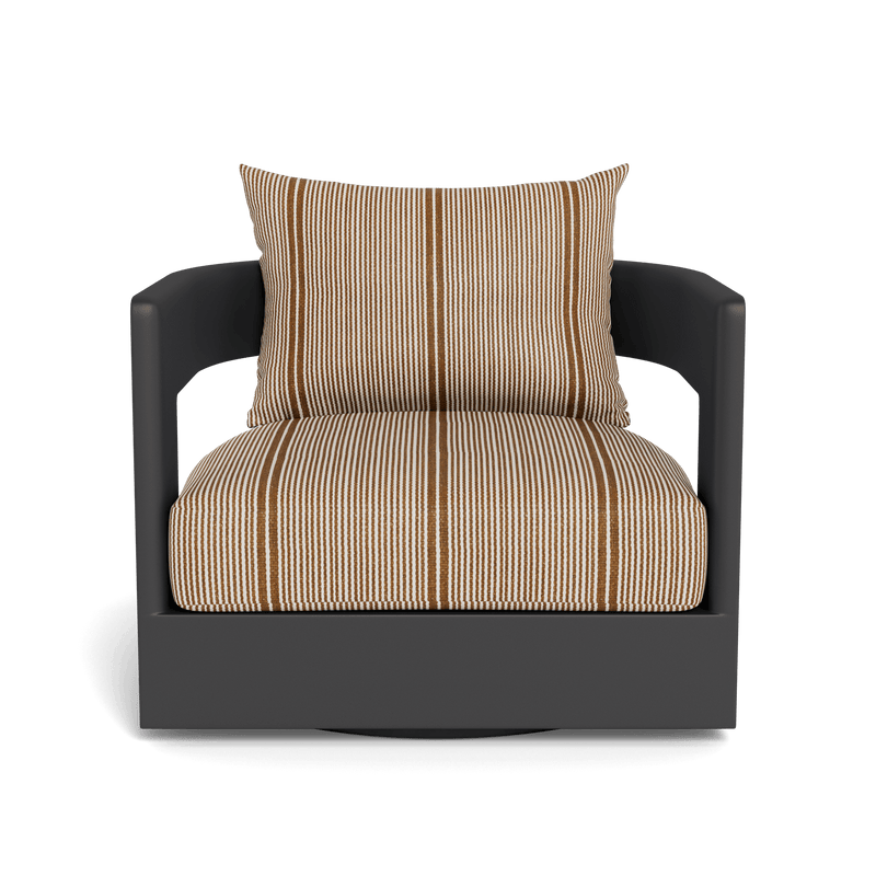 VICTORIA ALUMINUM Swivel Lounge Chair | Aluminum Asteroid, Bateau Teak,