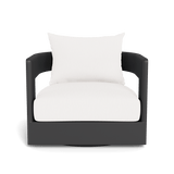 VICTORIA ALUMINUM Swivel Lounge Chair | Aluminum Asteroid, Pebble White,