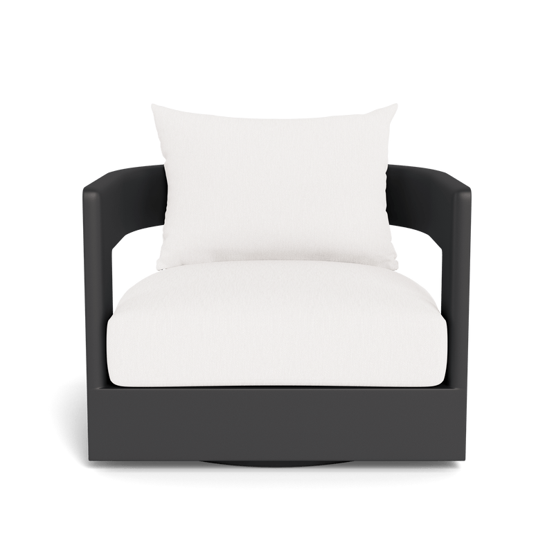 VICTORIA ALUMINUM Swivel Lounge Chair | Aluminum Asteroid, Pebble White,