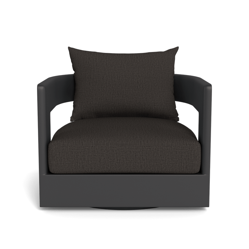 VICTORIA ALUMINUM Swivel Lounge Chair | Aluminum Asteroid, Stirling Flint,