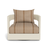 VICTORIA ALUMINUM Swivel Lounge Chair | Aluminum Bone, Bateau Teak,