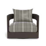 VICTORIA ALUMINUM Swivel Lounge Chair | Aluminum Bronze, Bateau Classic,