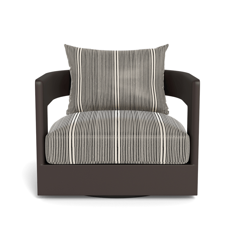 VICTORIA ALUMINUM Swivel Lounge Chair | Aluminum Bronze, Bateau Classic,